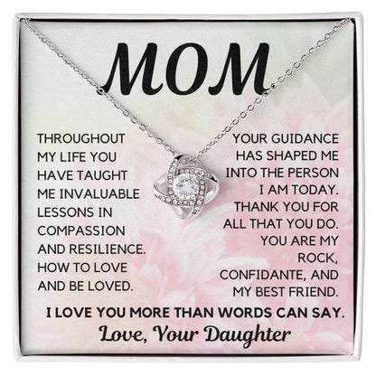 Mom Gift | Pendant Necklace To My Mother, From Daughter, Birthday, Mothers Day, Just Beacuse