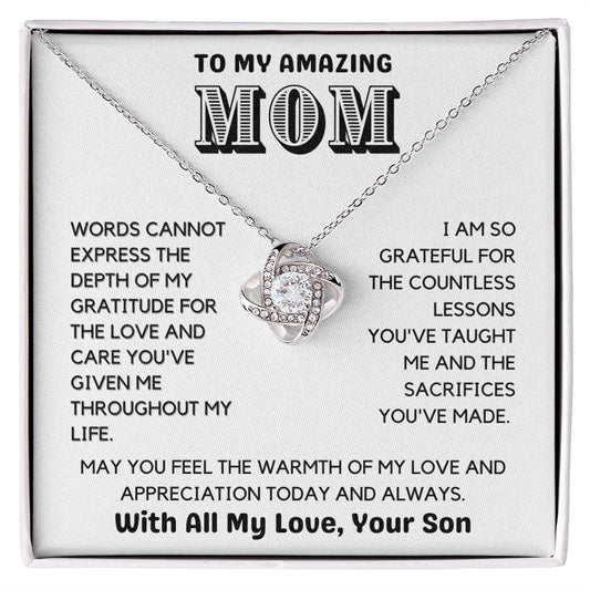 Gift To Mom | Necklace From Son, Son In Law, Bonus Son, Birthday, Mothers Day