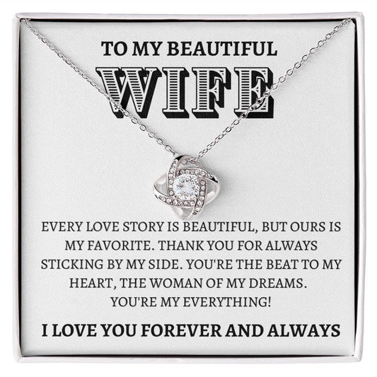Wife Gift | To My Beautiful Wife, Soulmate, Partner, Necklace Gift