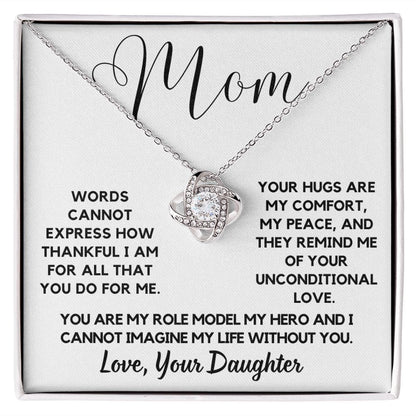 Mom Gift | To My Mother Necklace, My Hero, From Daughter, Mothers Day, Birthday