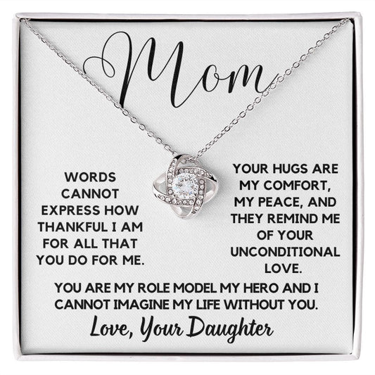 Mom Gift | To My Mother Necklace, My Hero, From Daughter, Mothers Day, Birthday