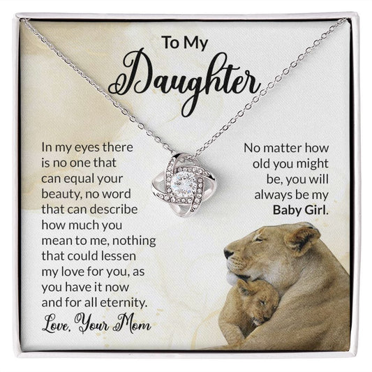 To My Daughter - Love Knot Necklace Gift for Her Baby Girl