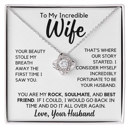 To My Wife | Soulmate Gift, Partner, From Husband Pendant Necklace, Anniversary, Birthday, Mothers Day