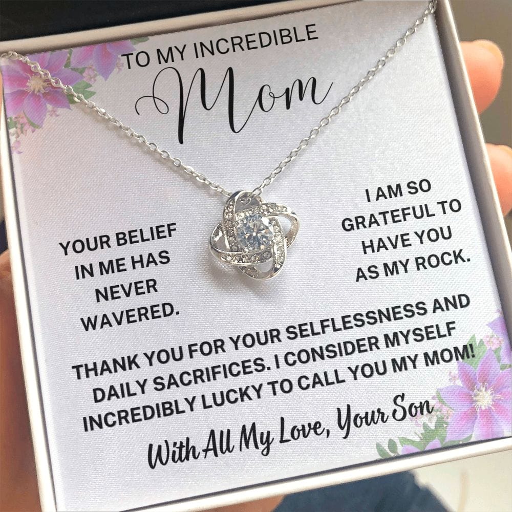 Gift To Mom | From Son Necklace, To My Incredible Mom, Mothers Day, Birthday, Just Because