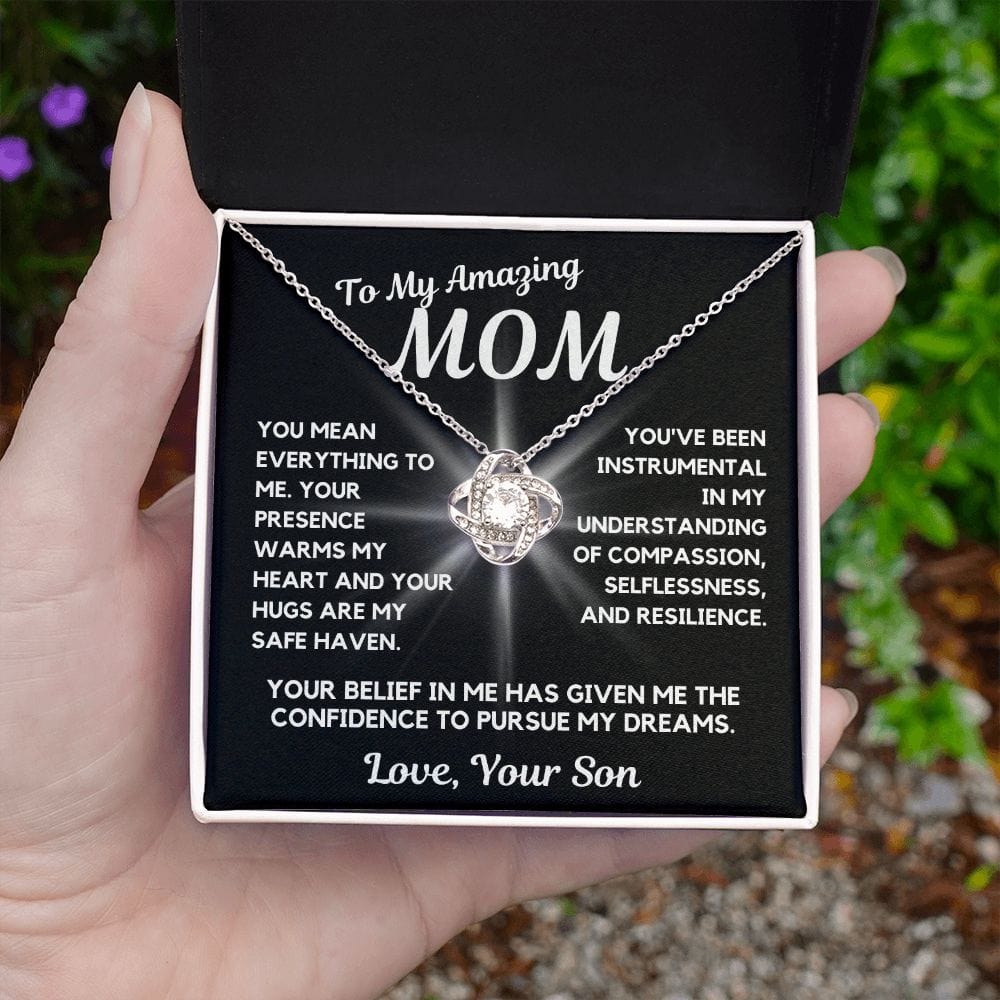 Gift For Mom | Pendant Necklace For My Mother, From Son, Mothers Day, Birthday, Just Becuse