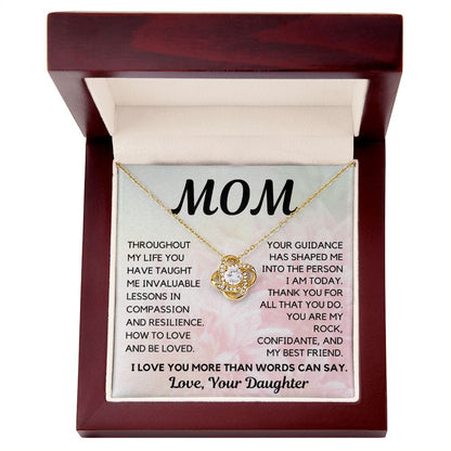Mom Gift | Pendant Necklace To My Mother, From Daughter, Birthday, Mothers Day, Just Beacuse
