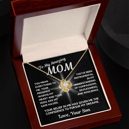 Gift For Mom | Pendant Necklace For My Mother, From Son, Mothers Day, Birthday, Just Becuse