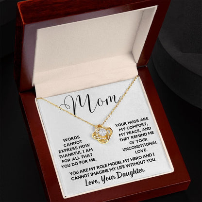 Mom Gift | To My Mother Necklace, My Hero, From Daughter, Mothers Day, Birthday