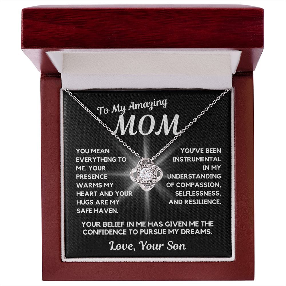 Gift For Mom | Pendant Necklace For My Mother, From Son, Mothers Day, Birthday, Just Becuse
