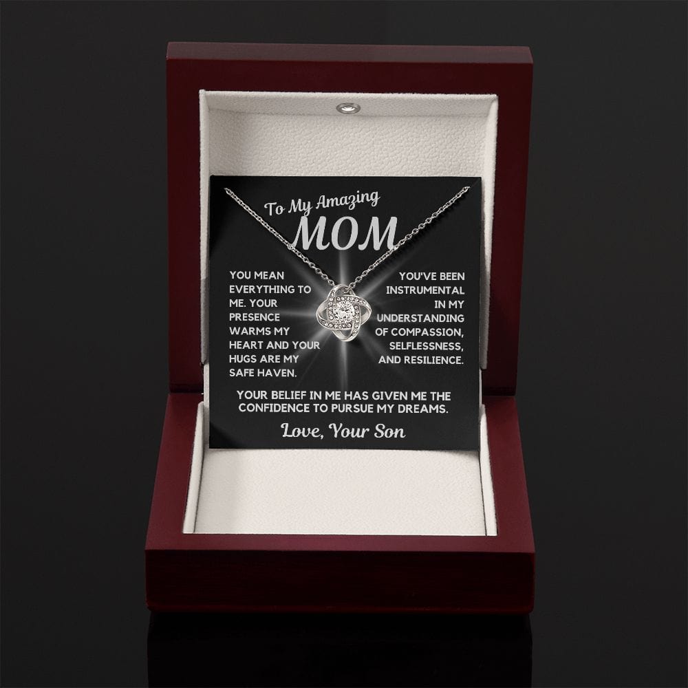 Gift For Mom | Pendant Necklace For My Mother, From Son, Mothers Day, Birthday, Just Becuse