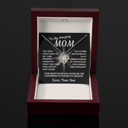 Gift For Mom | Pendant Necklace For My Mother, From Son, Mothers Day, Birthday, Just Becuse