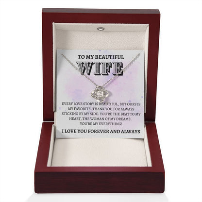 Wife Gift | To My Beautiful Wife, Soulmate, Partner, Necklace Gift