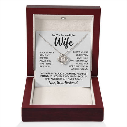 To My Wife | Soulmate Gift, Partner, From Husband Pendant Necklace, Anniversary, Birthday, Mothers Day