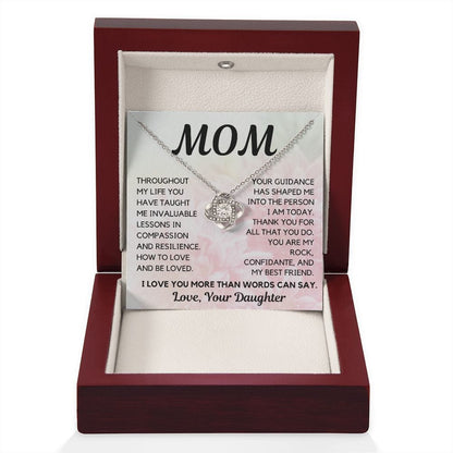 Mom Gift | Pendant Necklace To My Mother, From Daughter, Birthday, Mothers Day, Just Beacuse
