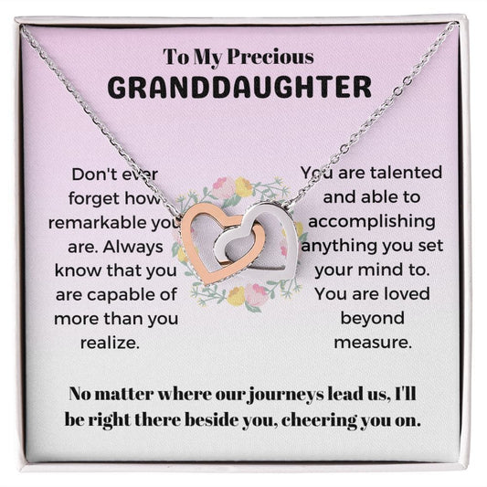 Granddaughter Gift | To my Granddaughter Heart Necklace From Grandma Grandpa Birthday Graduation