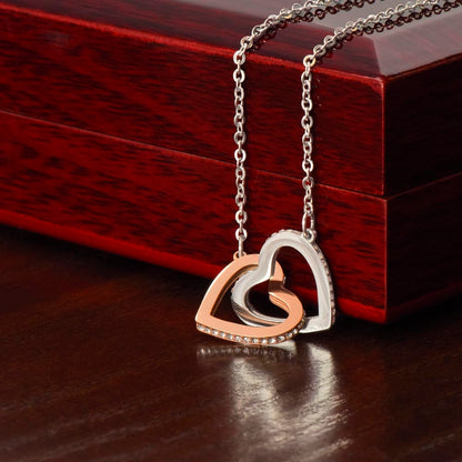 Gift For Mom | Necklace Gift From Daughter, From Son, To Mom for Birthday, Mothers Day, Thank you, Because I love You, Interlocking Hearts