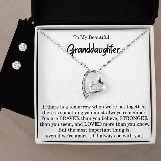 To My Granddaughter I Will Always Love You Heart Necklace Gift from Grandmother