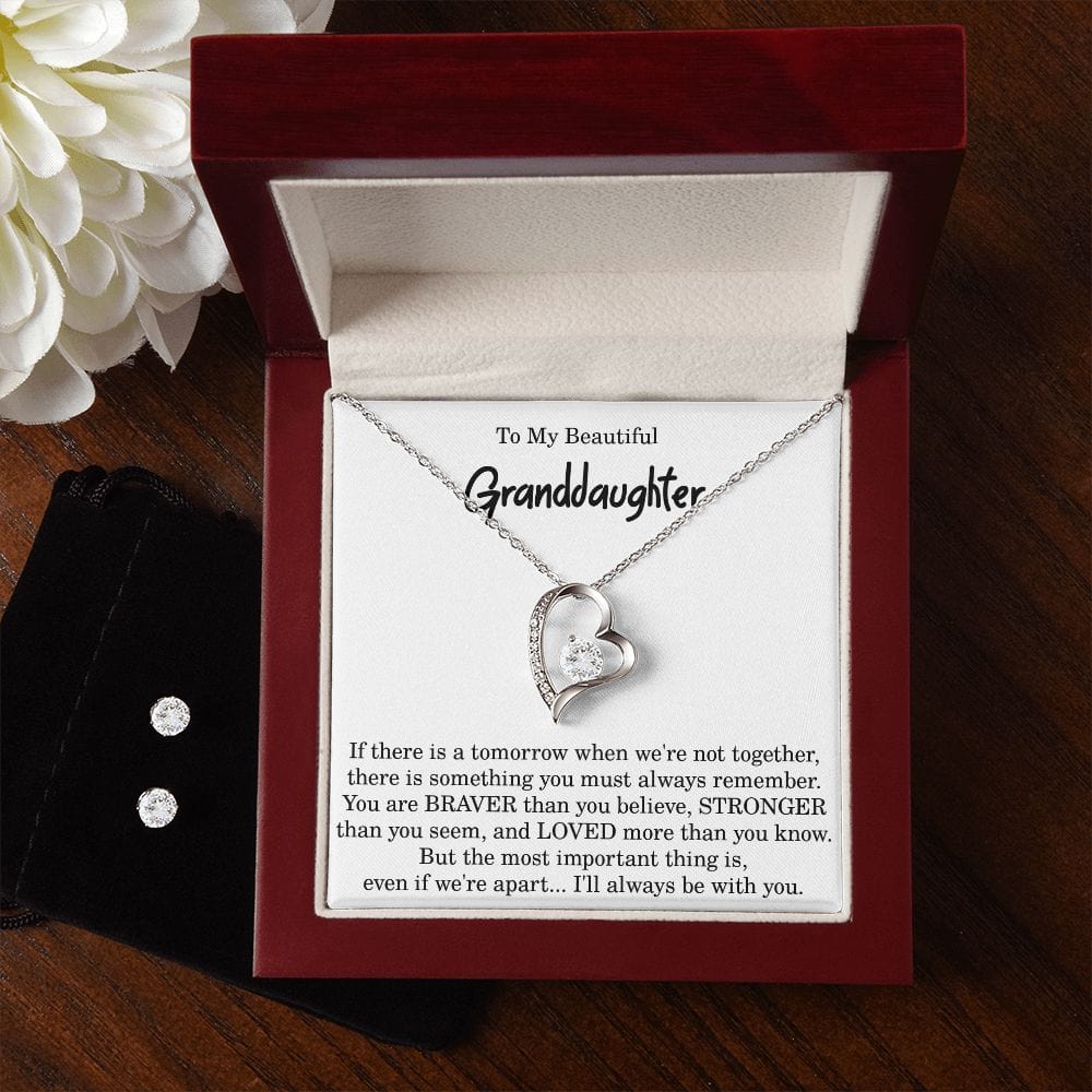 To My Granddaughter I Will Always Love You Heart Necklace Gift from Grandmother