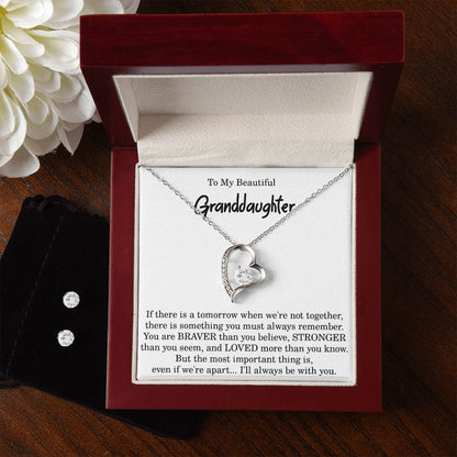 To My Granddaughter I Will Always Love You Heart Necklace Gift from Grandmother
