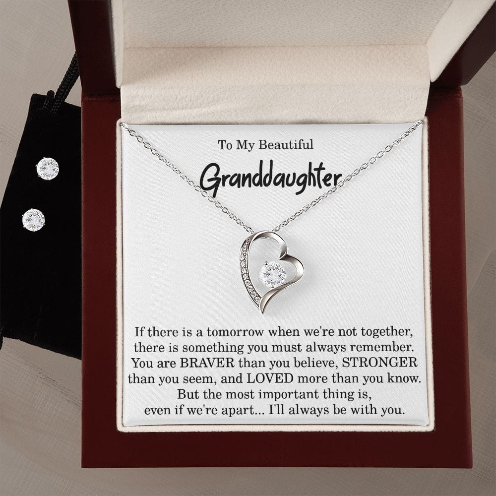 To My Granddaughter I Will Always Love You Heart Necklace Gift from Grandmother