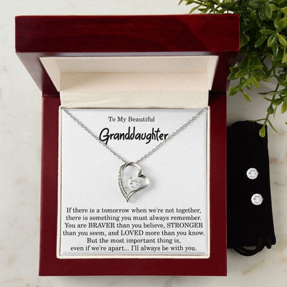 To My Granddaughter I Will Always Love You Heart Necklace Gift from Grandmother