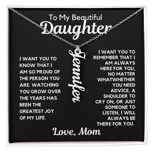 Daughter Gift | Custom Name Necklace From Mom, Personalized Birthday, Graduation