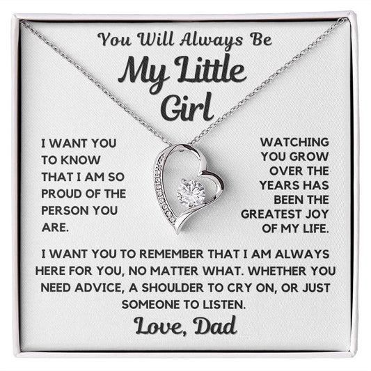Daughter Gift | To Daddy's Little Girl Necklace, From Dad, Graduation, Birthday
