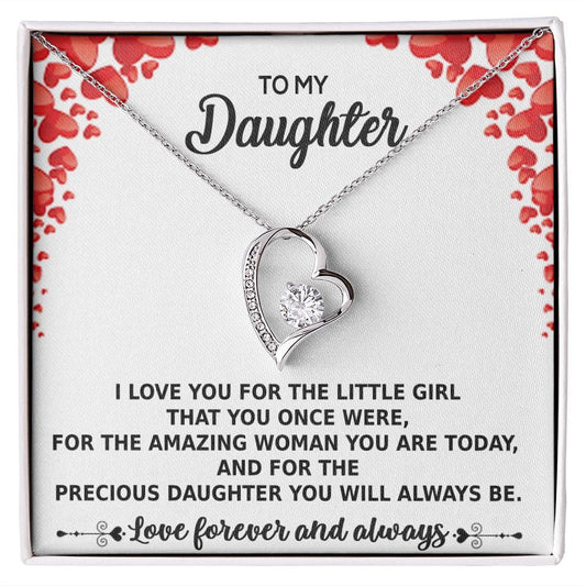To My Daughter Necklace Gift from Mom Dad Foreever Love
