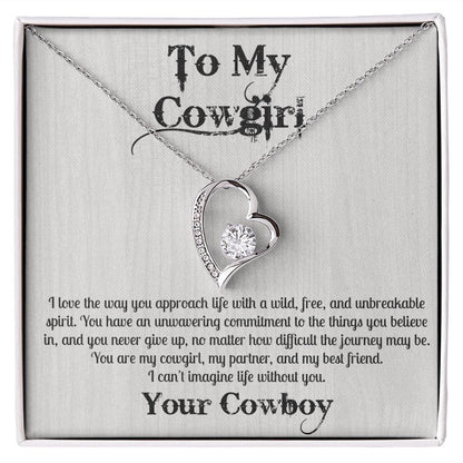 Cowgirl Gift | Necklace to My Cowgirl. From Cowboy, To Soulmate, Partner, Best Friend, Birthday, Anniversary Gift