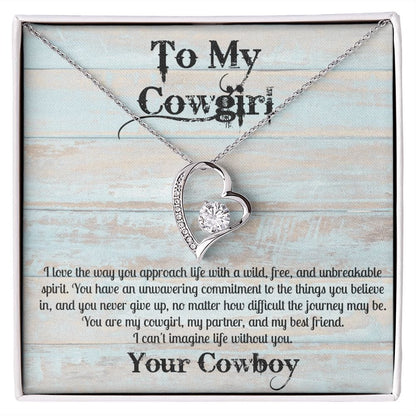 Products Cowgirl Gift | Necklace to My Cowgirl. From Cowboy, To Soulmate, Partner, Best Friend, Birthday, Anniversary Gift