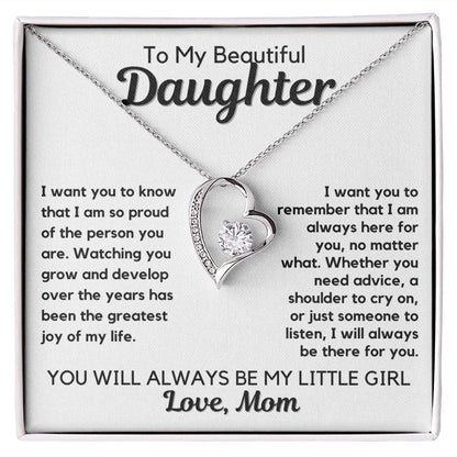 Daughter Gift | From Mom Heart Necklace Birthday, Graduation