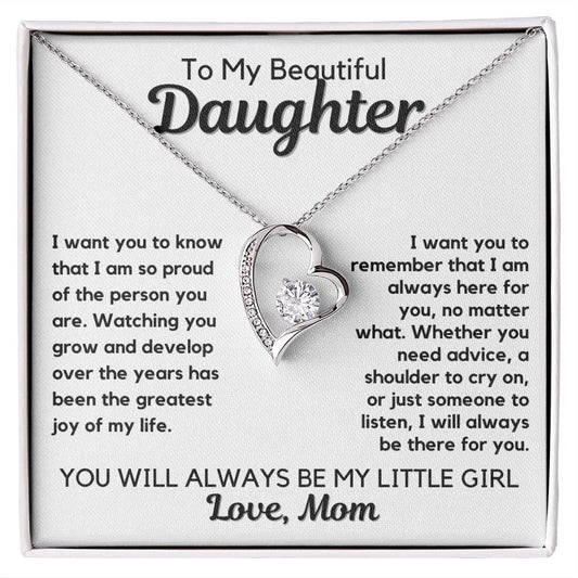 Daughter Gift | From Mom Heart Necklace Birthday, Graduation