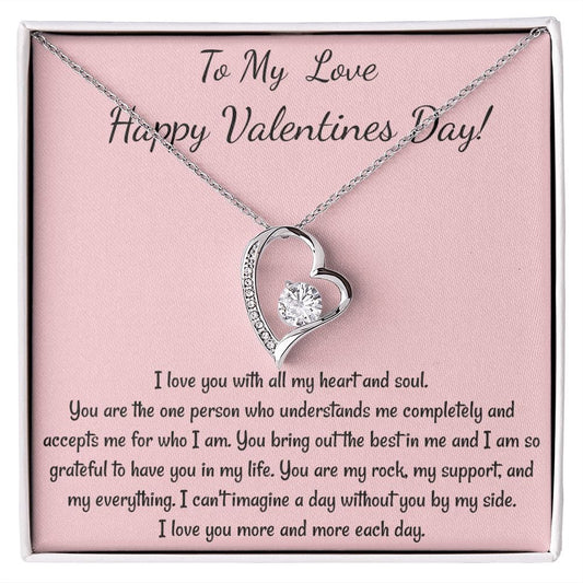 To My Love Heart Necklace Soulmate Valentines Gift for Her