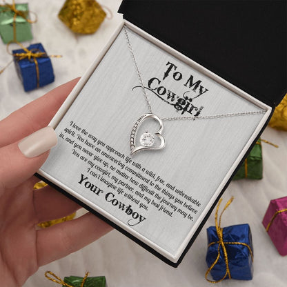 Cowgirl Gift | Necklace to My Cowgirl. From Cowboy, To Soulmate, Partner, Best Friend, Birthday, Anniversary Gift
