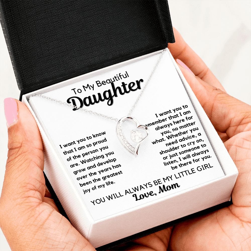 Daughter Gift | From Mom Heart Necklace Birthday, Graduation