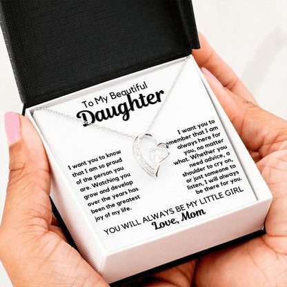 Daughter Gift | From Mom Heart Necklace Birthday, Graduation