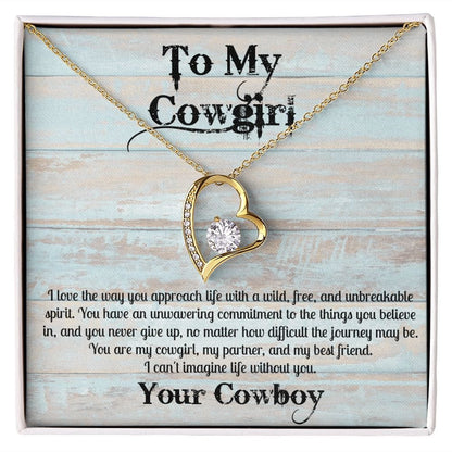 Products Cowgirl Gift | Necklace to My Cowgirl. From Cowboy, To Soulmate, Partner, Best Friend, Birthday, Anniversary Gift
