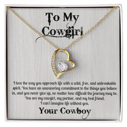 Cowgirl Gift | Necklace to My Cowgirl. From Cowboy, To Soulmate, Partner, Best Friend, Birthday, Anniversary Gift