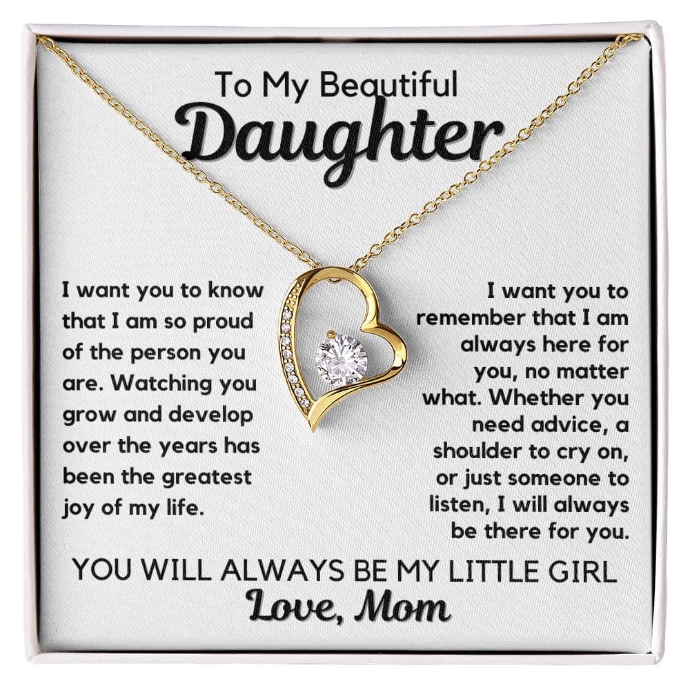 Daughter Gift | From Mom Heart Necklace Birthday, Graduation
