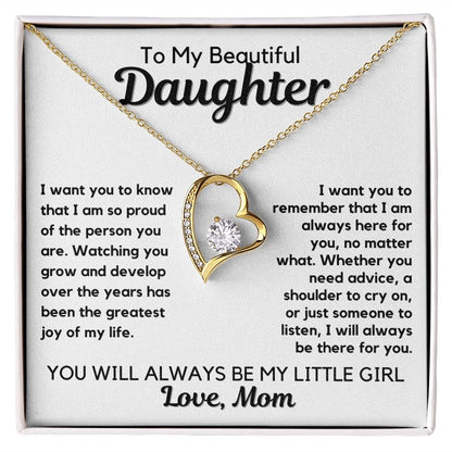 Daughter Gift | From Mom Heart Necklace Birthday, Graduation