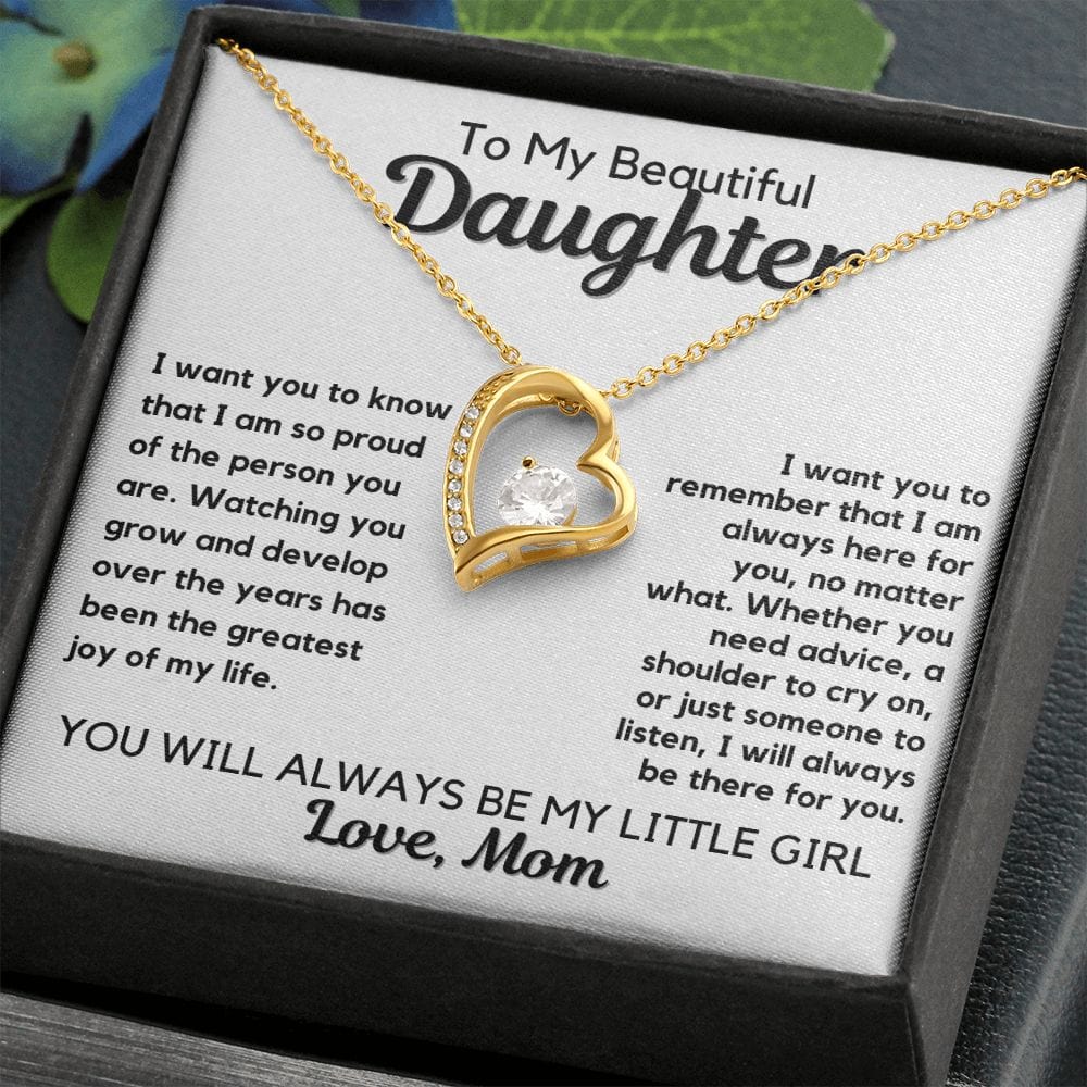 Daughter Gift | From Mom Heart Necklace Birthday, Graduation