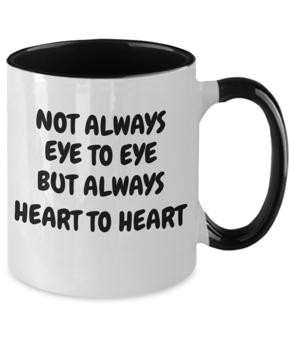 Coffee mug always heart to heart ceramic two tone