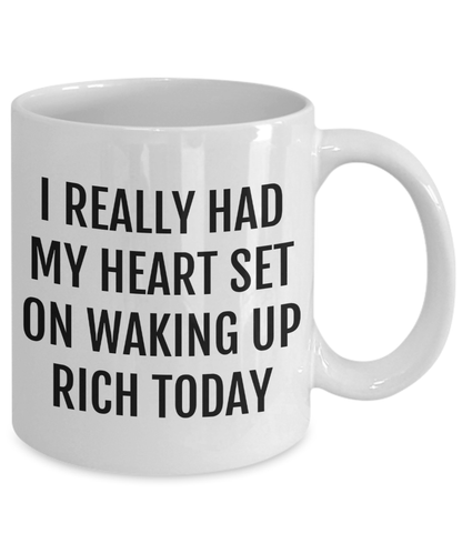 Motivational Coffee Mu | Funny coffee cup, Wake Up Rich, Gift for Co Worker, Birthday, For him, For Her. Coffee Lover Sarcasm