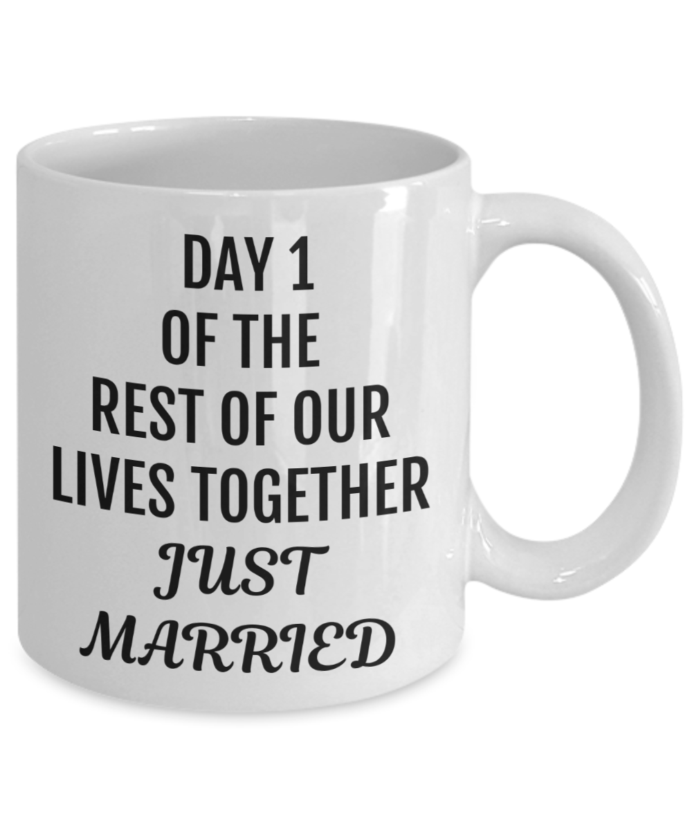 Just Married | Wedding Coffee Mug Gift, Gift To Bride and Groom, Wedding Vibes, Newlyweds Gift