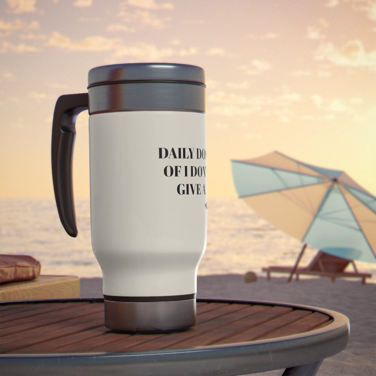 Travel Mug with Handle I don't give a duck fun gifts for hunter for him for her14oz Stainless Steel