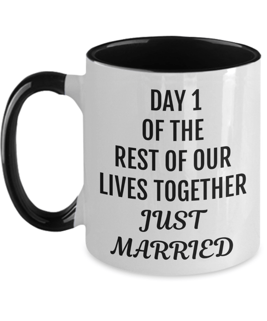 Just Married | Wedding Coffee Mug Gift, Gift To Bride and Groom, Wedding Vibes, Newlyweds Gift