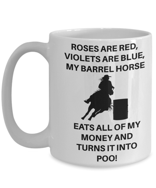 Coffee mug barrel horse gift for barrel racer horse lover rodeo