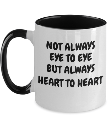 Coffee mug always heart to heart ceramic two tone