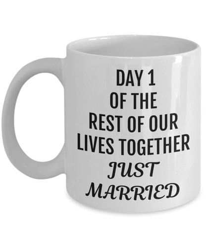 Just Married | Wedding Coffee Mug Gift, Gift To Bride and Groom, Wedding Vibes, Newlyweds Gift