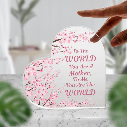 Mom Gift | Acrylic Plaque You are My World, Mothers Day, Birthday, From son, daughter